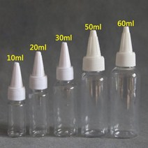 플라스틱 애완 동물 빈 점 적기 병 5 개 10ml/20ml/30ml/50ml/100ml 전자 액체 주스 소독제 잉크 안료 투명 긴 팁, [04] 50ml, [01] 플라스틱, [02] WHITE, WHITE_플라스틱