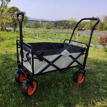 F-S 폴딩 트레일러 캠핑카고트레일러, 12 베어링 8 인치 PU 휠 브레이크 더블 푸시로드