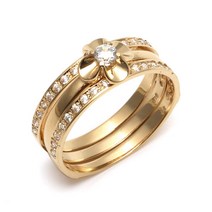 18K 반지 유니크 플라워 옐로골드 여성반지 NAR7981 금반지