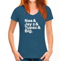 NAS 구축 nas최고의 래퍼 티셔츠 TUPAC 빅 나스 JAY Z 힙합 이름 랩 EPMD 공개 부족, 15 WoMen Azure blue_03 S
