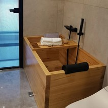 히노끼 욕조 탕 스파 반신욕기 사우나 풀빌라 펜션, 참나무 길이 90폭70높이60CM두께42MM