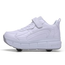 바퀴달린신발 바퀴 휠리스 LED 발광 롤러 신발 슈즈 운동화 RS22, 986 화이트 더블휠