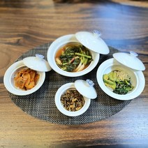 백자 목단 핸드메이드 도자기 뚜껑그릇 반찬그릇 다식그릇, 대