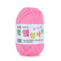 [니트박스 뜨개실] 향균 인형나라 아크릴 수세미실, 밝은핑크, 1개