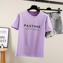 [오늘발송] 스타일아유 여성용 여름 반팔티 Pastime 프린트 쫀쫀 라운드 반팔 티셔츠[AYG6TS364A]