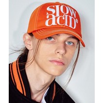 슬로우애시드 빅로고 스티치 볼캡 모자 오렌지 BALL CAP