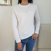 검회백스타일 국내제작 여성용 프렌치 긴팔 티셔츠 무지 롱 슬리브 신축성 좋은 스판소재 베이직핏 기본 이너템