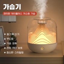 PYHO 미니 무선 공기청정기 초음파 디퓨저 가습기 참신한 스타일링 무드등, 흰색