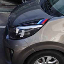 [JS AUTOMOTIVE] 올뉴모닝 본넷 사이드 엠블럼 데칼 랩핑 튜닝 스티커 인테리어 기스방지 가드 용품, 블랙_독일