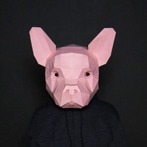 유튜브가면 입체가면 amine cosplay pig pink mask 3d papercraft 종이 adult maskking wearable halloween masque, 돼지 가면