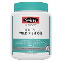 Swisse 스위스 울티부스트 오더리스 무취 와일드 피쉬 오일 1000mg 오메가3 500캡슐
