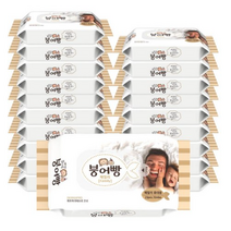 붕어빵 아기 물티슈 패밀리 휴대용 엠보싱 고평랑 60gsm 리필형 15매 유아물티슈, 120팩