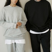 남녀공용 무지 맨투맨 티셔츠 빅사이즈