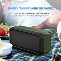 IPX7 방수야외용 FM 라디오 포함 TWS 스테레오 무선 블루투스 스피커, 그린