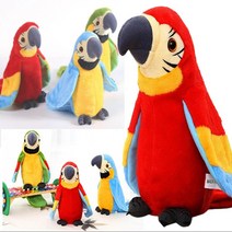 입움직이는 따라쟁이 말하는 앵무새 인형 녹음, blue