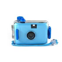 wegwerp 카메라 35mm 빈티지 레트로 lomo kids 재사용 가능한 비 일회용 필름 카메라, 푸른, 캠과 18색 필름