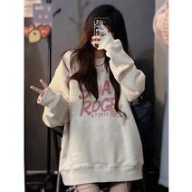 위위브렌 여성용 캐주얼 레터링 프린팅 심플하고 맨투맨