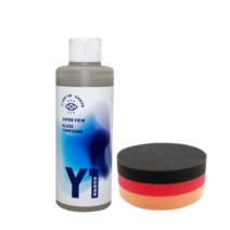 아큐텍 Y1 유리광택제 200ml + 원형저먼패드 세트 유막제거제 워터스팟제거