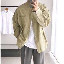 코튼 박스핏 미니멀 고방체크 셔츠 (2color)