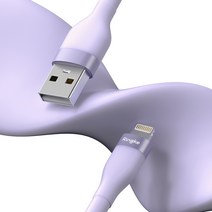 링케 라이트닝 8핀 초고속충전 파스텔 아이폰 케이블 / USB-A to C타입, USB-A to 라이트닝, 퍼플, 1.2m