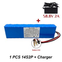 충전식 리튬 배터리 팩 18650 내장 BMS 전기 자전거 외발 스쿠터용 588V 충전기 포함 52V 7000mAh 14S2P, 5.BullerSM andCharger, 5.BullerSM andCharger