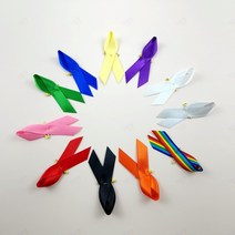 꽈리 리본 브로치 핀 1P 홍보 예방 캠페인 뱃지 기억 인식 근조 애도 추모 알림 의미 집회 사회적, B_분홍