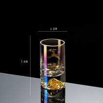 공장이 금을 묘사하여 눈금을 새긴 수정유리 한두 냥의 흰 술잔 가정용 금박 금산열 술잔, 한마리현채금산 1 두 잔