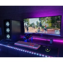 오드 LED바 15칼라 컴퓨터 무드 조명 리모콘 USB 5V전원 게임방 PC방 영화방 모니터조명, 0.5m