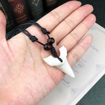 이빨 목걸이 서퍼 액세서리 여성 흰색 상어 치아 조절 체인 펑크 선물