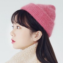 라핑 앙고라 숏비니 남녀공용 겨울 니트 털모자