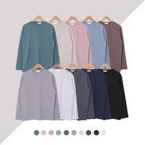 남자 라운드 긴팔 티셔츠 링클프리 오버핏 빅사이즈