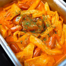 친구들 마라로제떡볶이 2인분 분모자 납작당면 푸주 밀떡 소시지 어묵 로제육수
