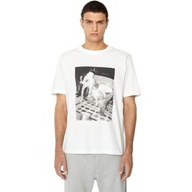 (사이즈XL) (디젤) DIESEL 남성 티셔츠 포토 프린트 A071080DMAA 2XL 화이트 141 | 티셔츠 컷소우 통판