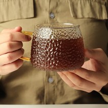 내열유리컵 350ml 카푸치노잔 아이스커피잔 항아리컵 내열유리머그, 두오모 내열유리컵 (옐로우 350ml)