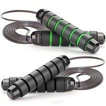 GoxRunx 운동용 줄넘기 2팩 피트니스용 (레드 블루) 669702, Black Green
