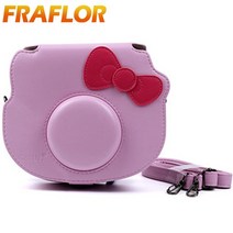 즉석카메라 폴라로이드핑크와 화이트 컬러 루스 머신 카메라 가방 TSUMTSUM/미니 KT 폴라로이드 후지필름, [03] Pink With Hole