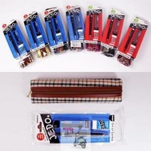 체크봉제필통 선물세트 봉제필통 샤프 색상랜덤 0.5mm 필기구 세트