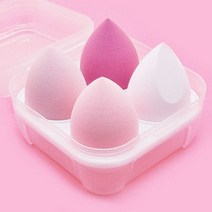 4 8pcs 메이크업 블렌더 화장품 퍼프 스폰지 보관함 파우더 뷰티 도구 여성, 4pcs pink box