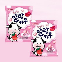 롯데 말랑카우 딸기 158g 사탕, 2개