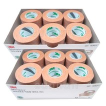 쓰리엠 마이크로포 의료용 테이프 (탄) 12p (2.54cmX9.14m)/살색(대)/면/부직포/종이/의료용/반창고/밴드/3M/1533-1, 2박스