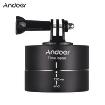 카메라 동조기 andoer 120분 360도 패닝 자동 회전 시간 경과 삼각대 헤드 gopro 스마트폰용 파노라마 스태빌라이저, 없음
