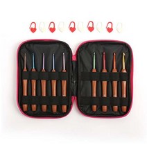 우드핸들 모사용 손뜨개 코바늘 9종세트 전용파우치 단수링10P포함, 1개