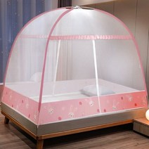 몽골게르텐트 대형 귀여운 유르트 모기장 접이식 캐노피 침대 무료 설치 메쉬 그물 커튼 방지 캠핑 텐트, 04 04_04 1.8x2m -double door