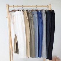 제니유 핏츠 남자 9부 여름 린넨 밴딩 바지 슬랙스 남성 팬츠