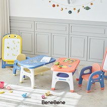 헬로 디노 유아책상 의자 세트 1인용, 블루