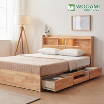 우아미 가구 모노 헤이디 LED 원목 수납침대 SS 독립매트리스, FO5168 착불_내추럴