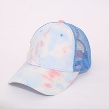 여름 넥타이 염색 야구 모자 조절 스냅 백 말꼬리 구멍 그물 여성 남성 메쉬 고라스 비치 태양 보호