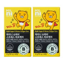일동제약 마이니 슈퍼비 스트레스 피로케어 활력 비타민B군 홍경천추출물 비오틴 엽산 함유, 60정 x 2개