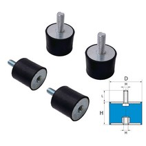 방진고무패드 고무발 스프링 진동 방지 4Pcs M6 M8 남성-여성 스레드 고무 충격 흡수 장치 충돌 패드 댐퍼, 02 D20 x H15 M6