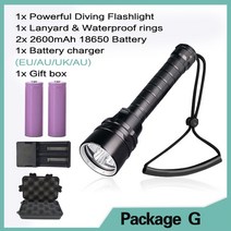 수중써치 해루질 방수 후레쉬 다이버 스쿠버 다이빙 손전등 스킨스쿠버 랜턴 전문, 5200mah c, 5xt6 가장 밝음